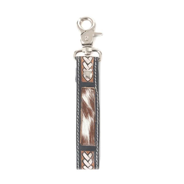 BRAIDED BUCKLE HAIRON KEY FOB - DUSTY BRONZE