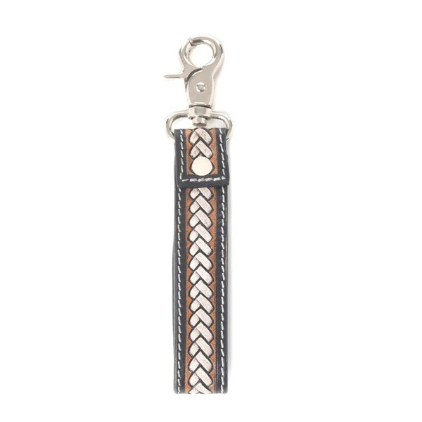 BRAIDED BUCKLE HAIRON KEY FOB - DUSTY BRONZE