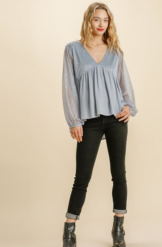 CELESTIAL TOP - DUSTY BLUE