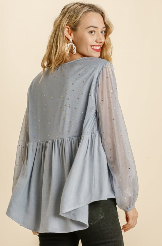 CELESTIAL TOP - DUSTY BLUE