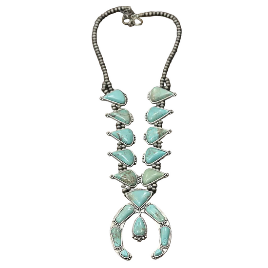 EIGHTEEN TURQ SQUASH NECKLACE - SM PEARL
