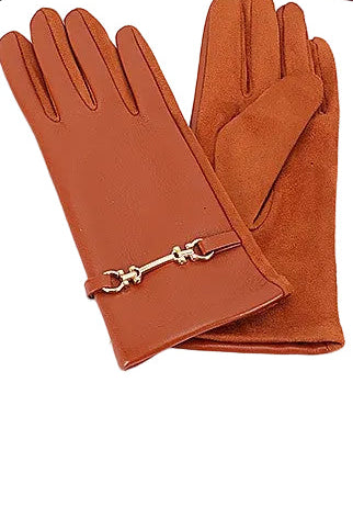 HORSEBIT LEATHER GLOVES - CAMEL
