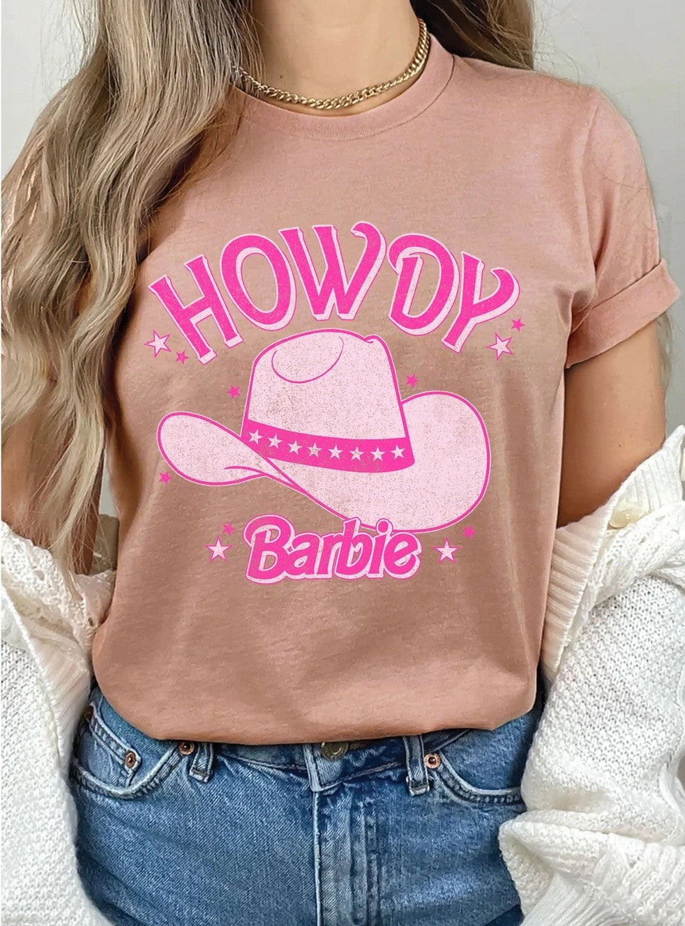 HOWDY BARBIE TEE - MAUVE