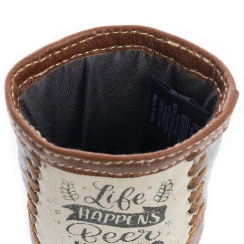 LIFE HAPPENS BEER CAN KOOZIE