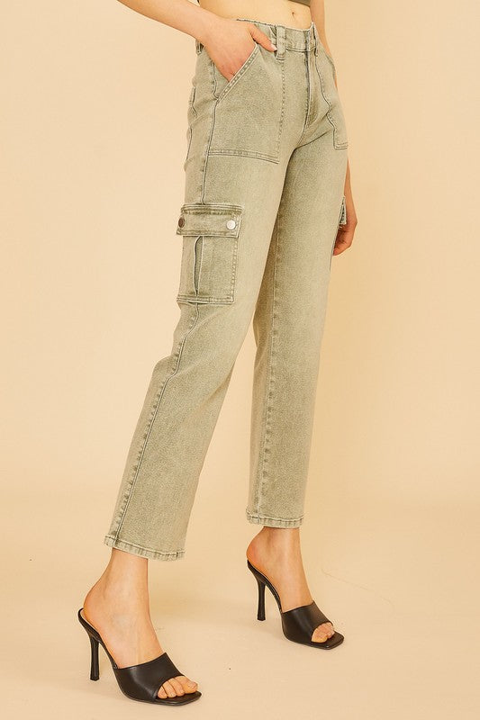 ROCKY ROAD JEANS - OLIVE