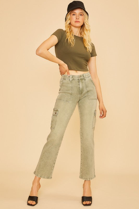 ROCKY ROAD JEANS - OLIVE