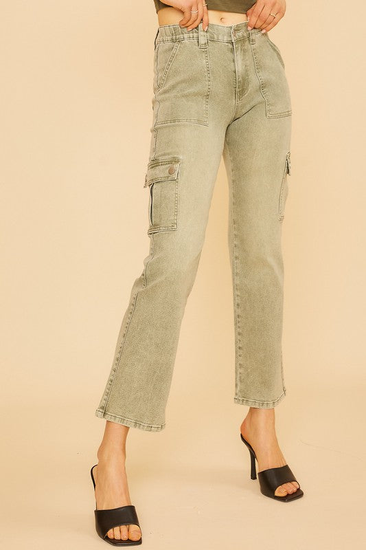 ROCKY ROAD JEANS - OLIVE
