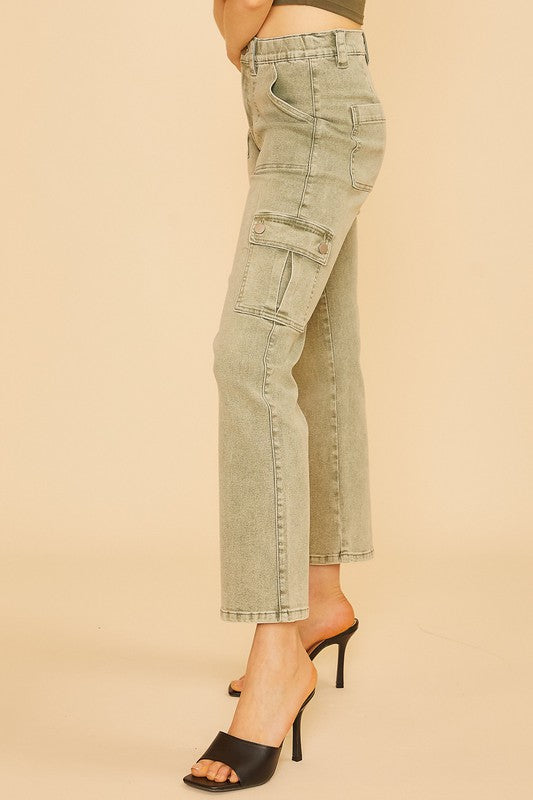 ROCKY ROAD JEANS - OLIVE
