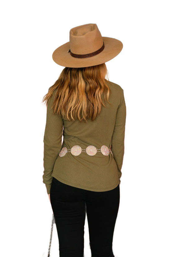 RODEO CONCHO TOP - OLIVE