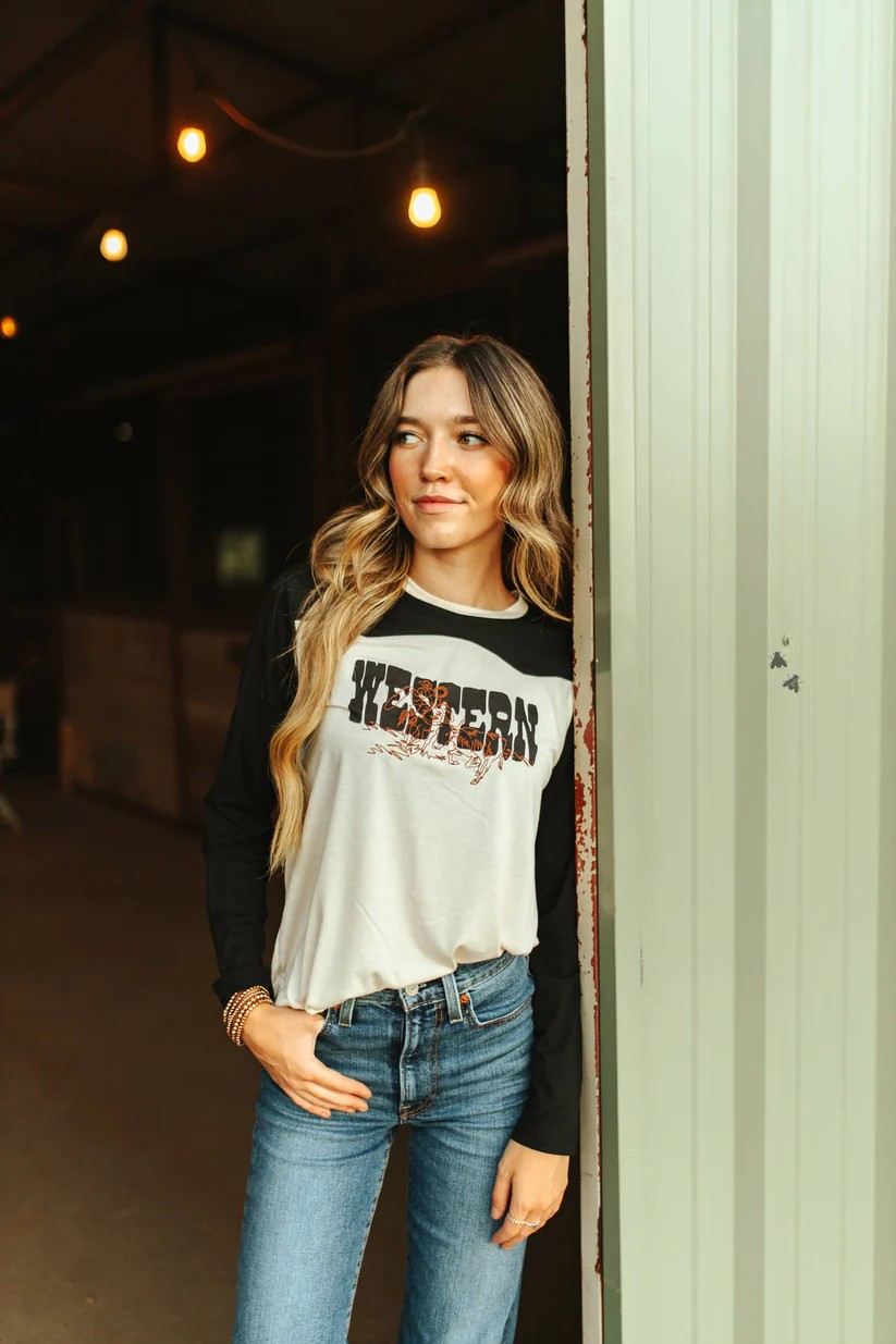 RETRO WESTERN LONG SLEEVE TOP