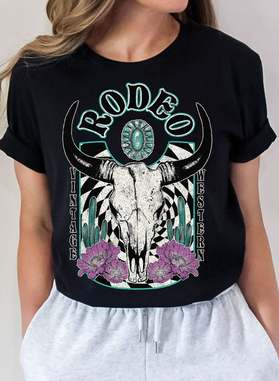 Load image into Gallery viewer, RODEO VINTAGE TEE - BLACK
