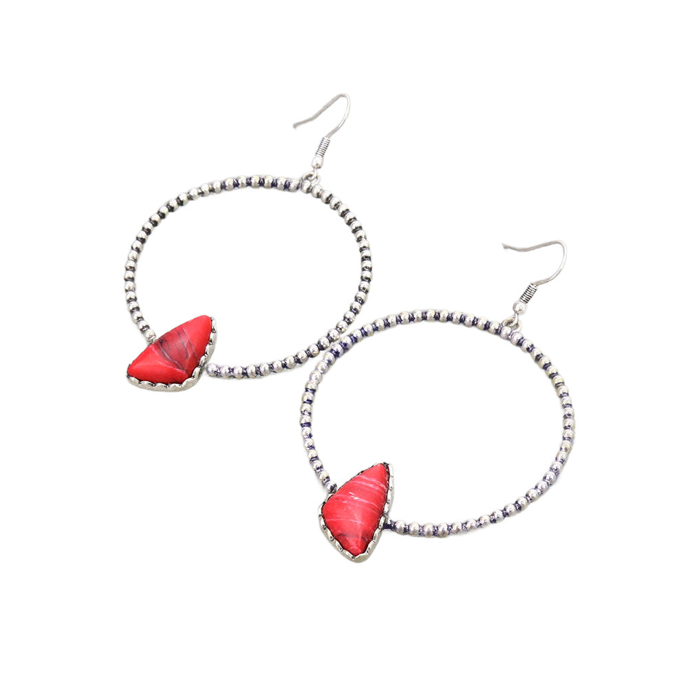 RINGO HOOP EARRINGS - RED