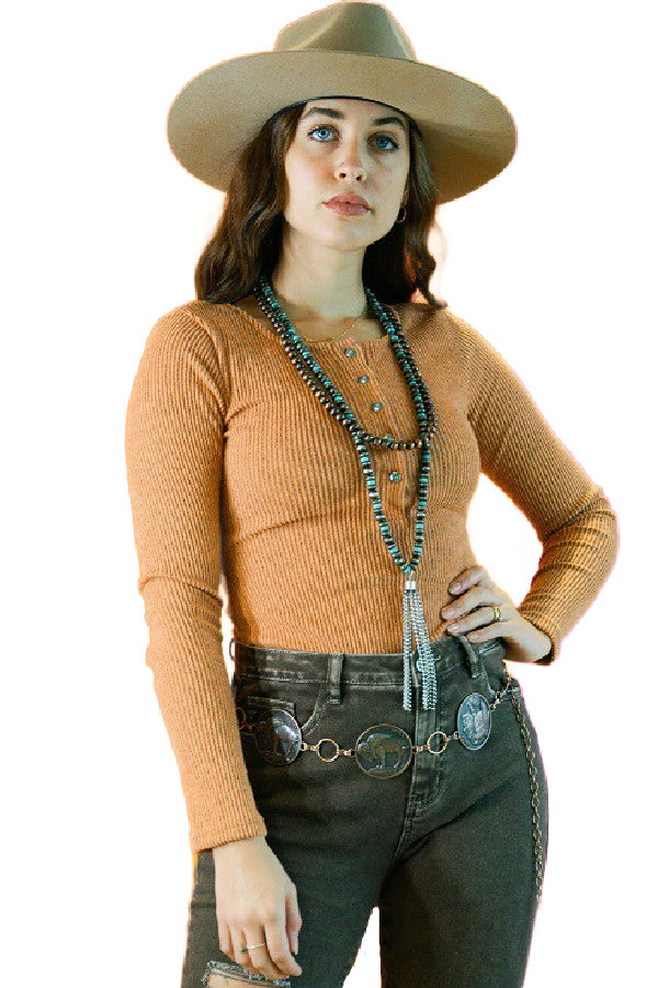 Load image into Gallery viewer, RODEO CONCHO BODYSUIT - RUST
