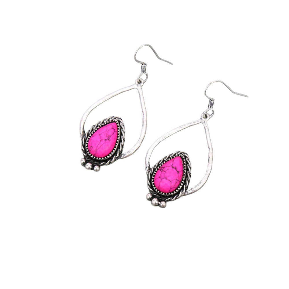 STONE HILL TEARDROP EARRINGS - PINK