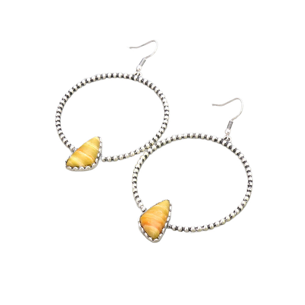 RINGO HOOP EARRINGS - YELLOW