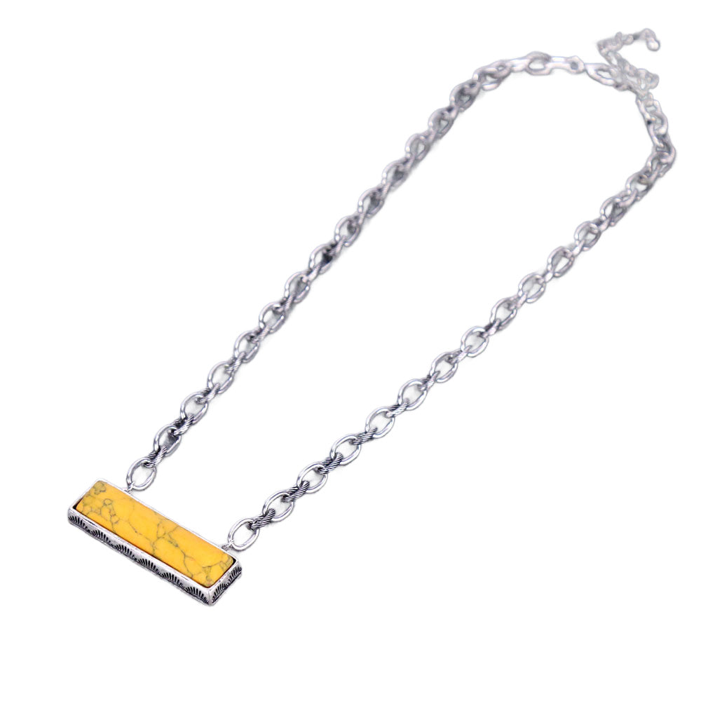 BAR STONE NECKLACE - YELLOW