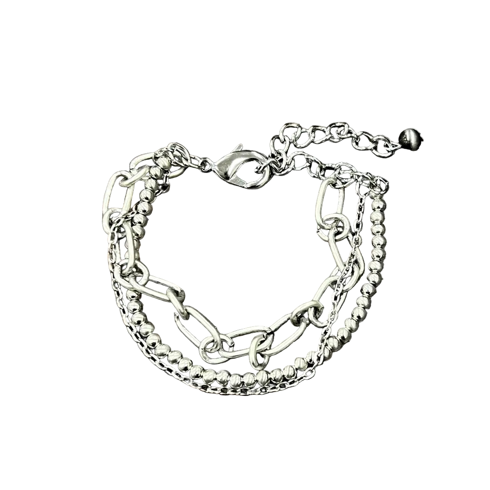 BEADED BRIDLE BRACELET - SILVER