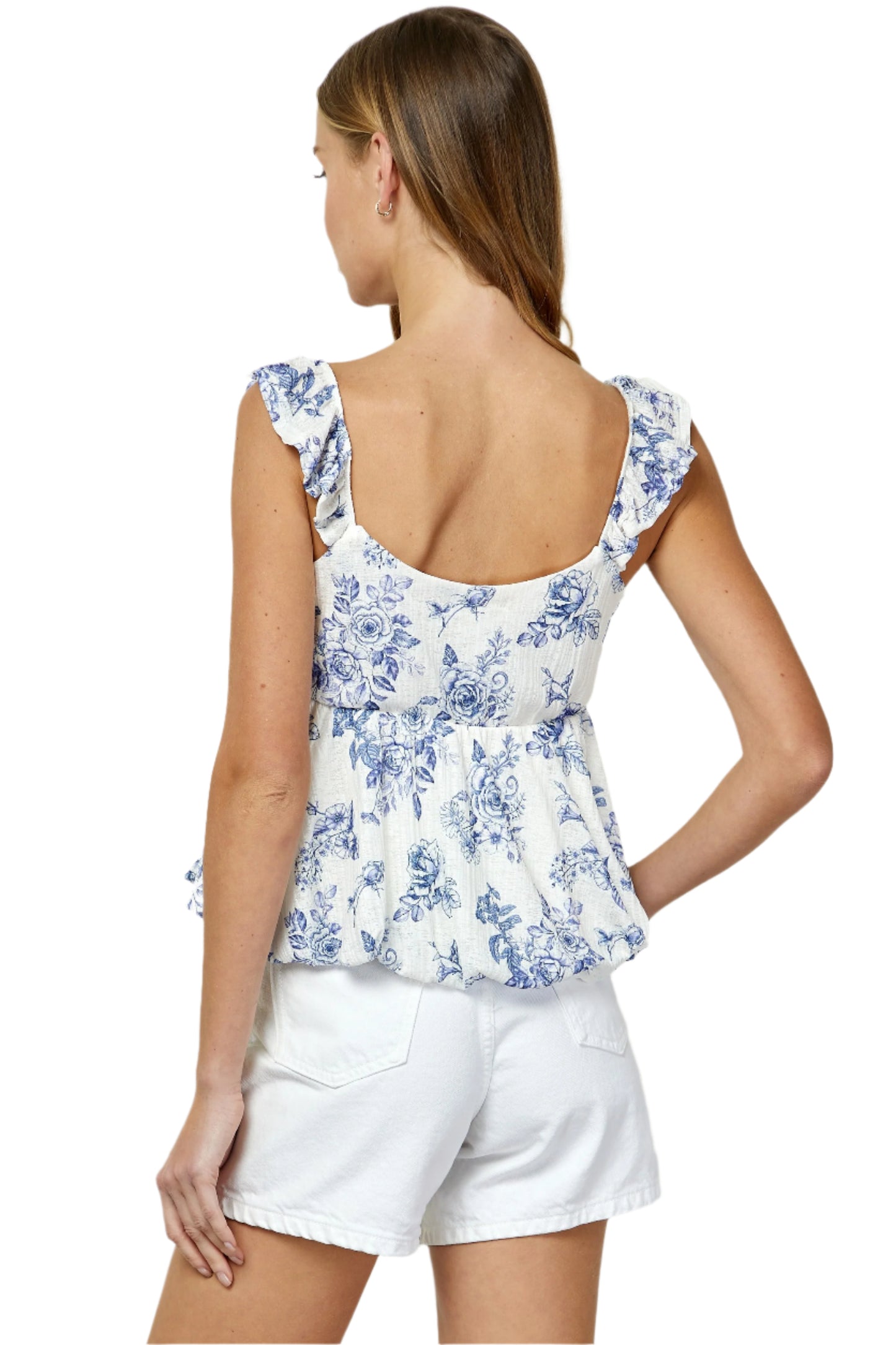 BLOOMING BLUE BUBBLE TOP