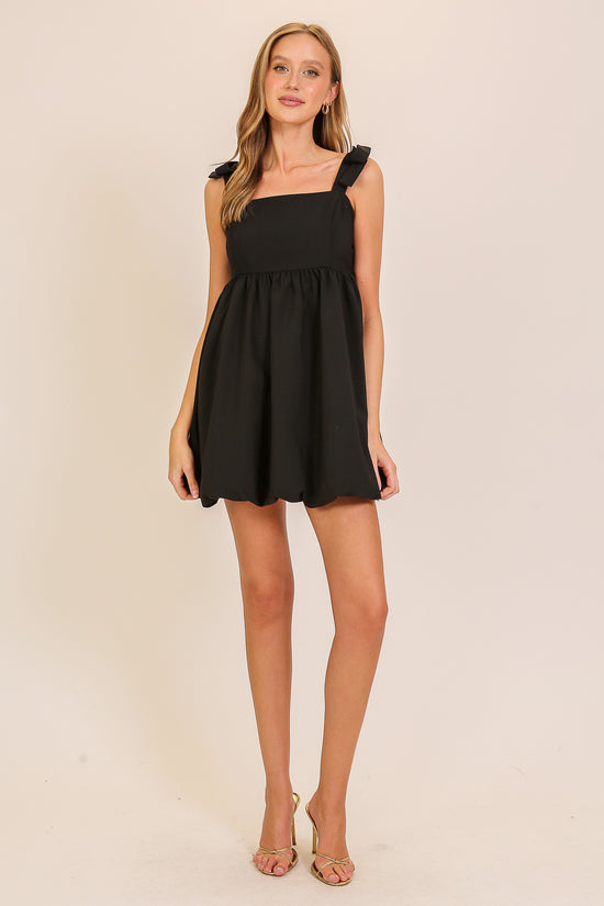 CHIC VIBES BUBBLE DRESS - BLACK