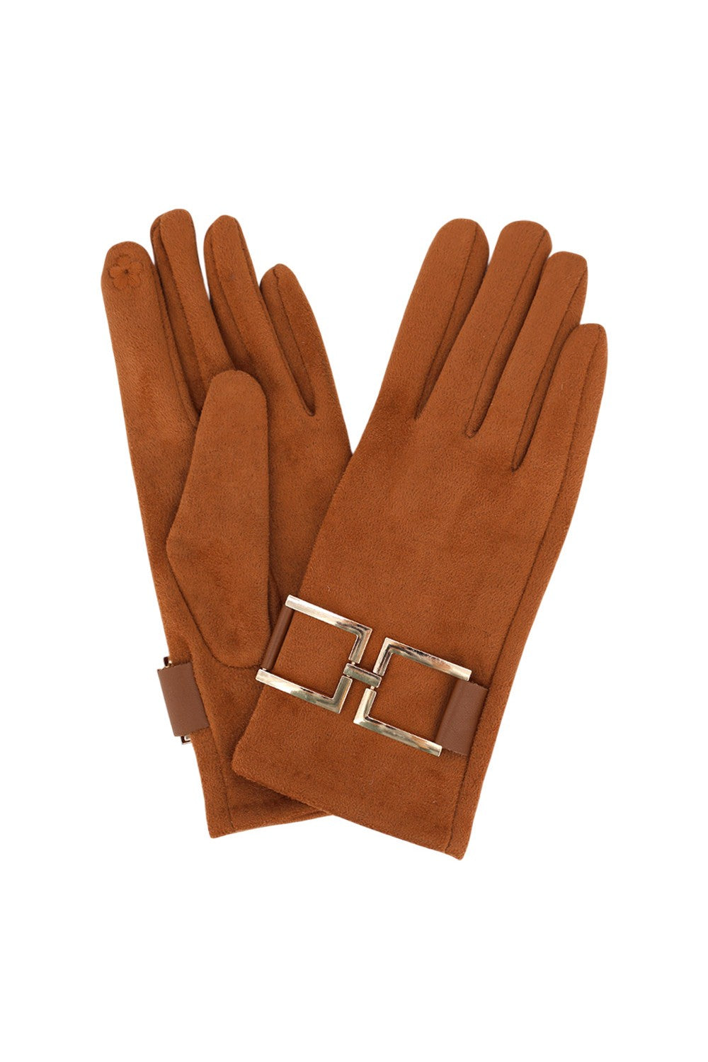 GOLD BUCKLE GLOVES - RUST
