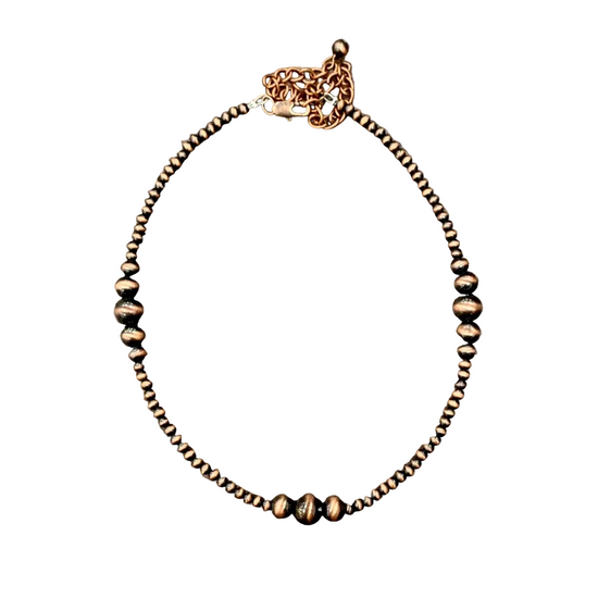 CLUSTER NAVAJO STYLE NECKLACE - 15" COPPER