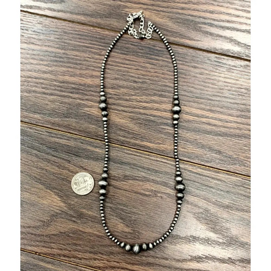 CLUSTER NAVAJO STYLE NECKLACE - 22" SILVER