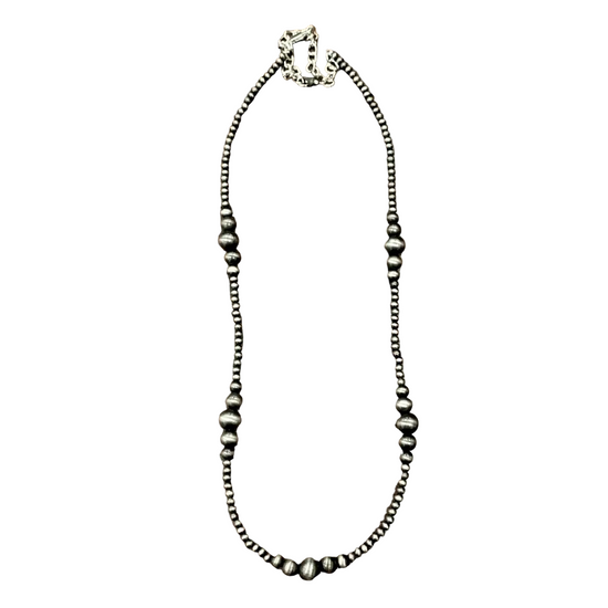 CLUSTER NAVAJO STYLE NECKLACE - 22" SILVER