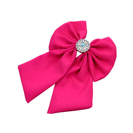 CONCHO BOW HAIR CLIP - PINK