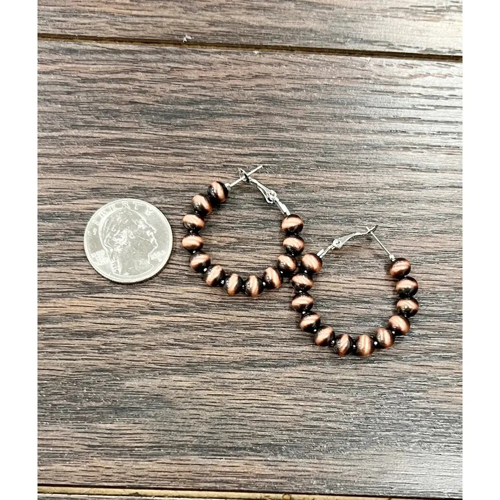 COPPER NAVAJO STYLE HOOP EARRINGS