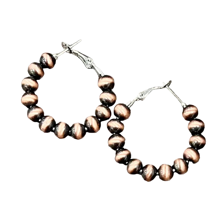 COPPER NAVAJO STYLE HOOP EARRINGS