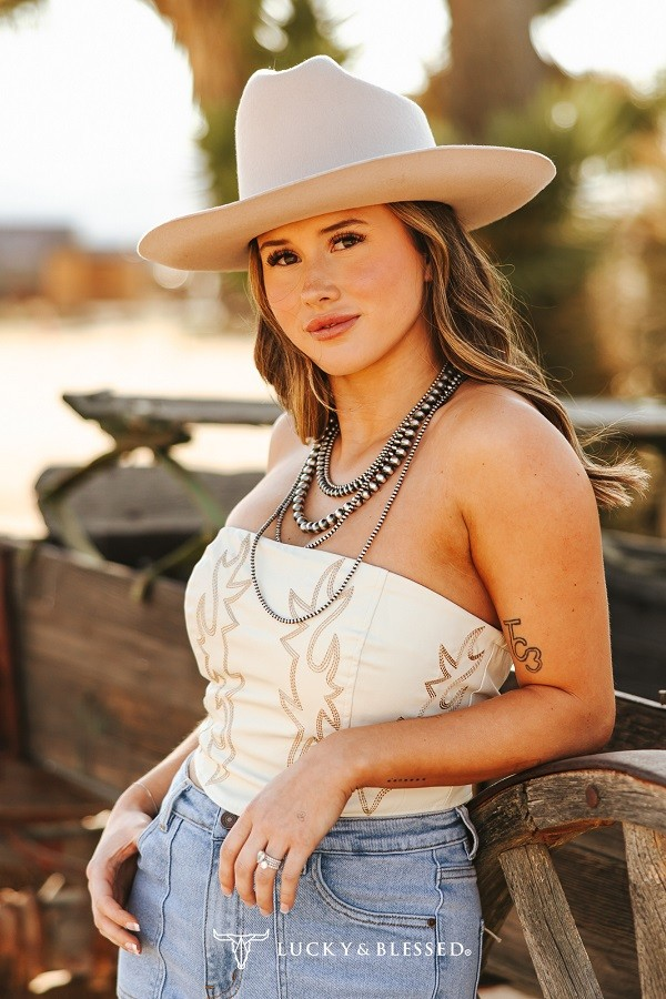COWGIRL COUNTRY CORSET TOP - IVORY