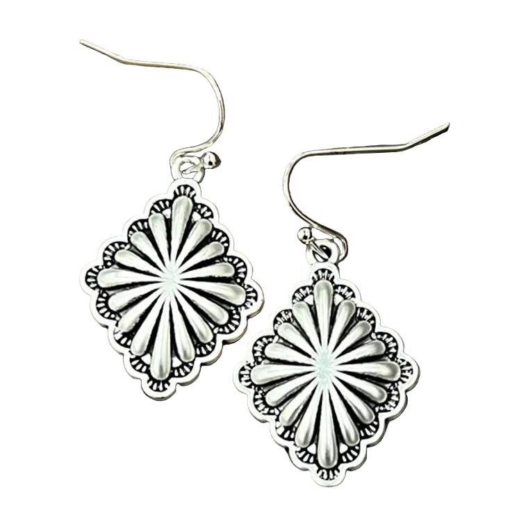 DIAMOND CONCHO EARRINGS