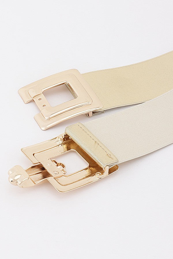 DOUBLE BUCKLE BELT - GOLD
