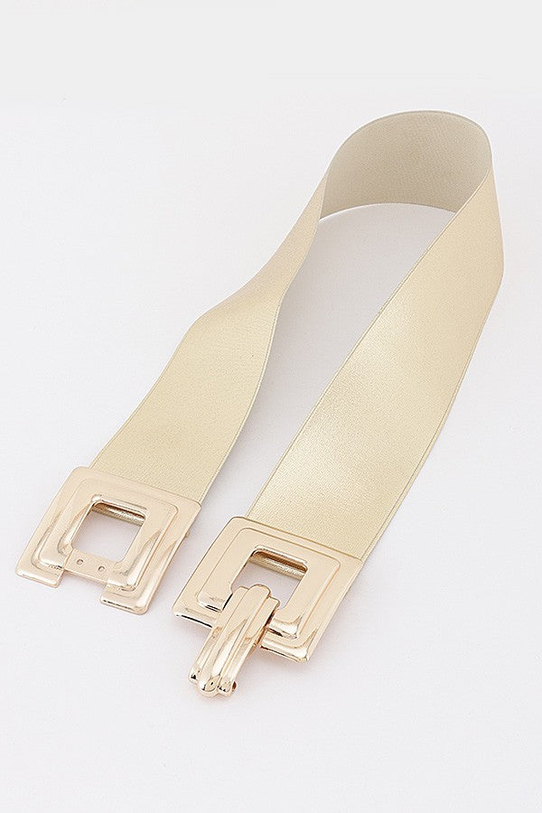 DOUBLE BUCKLE BELT - GOLD