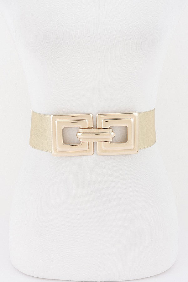 DOUBLE BUCKLE BELT - GOLD