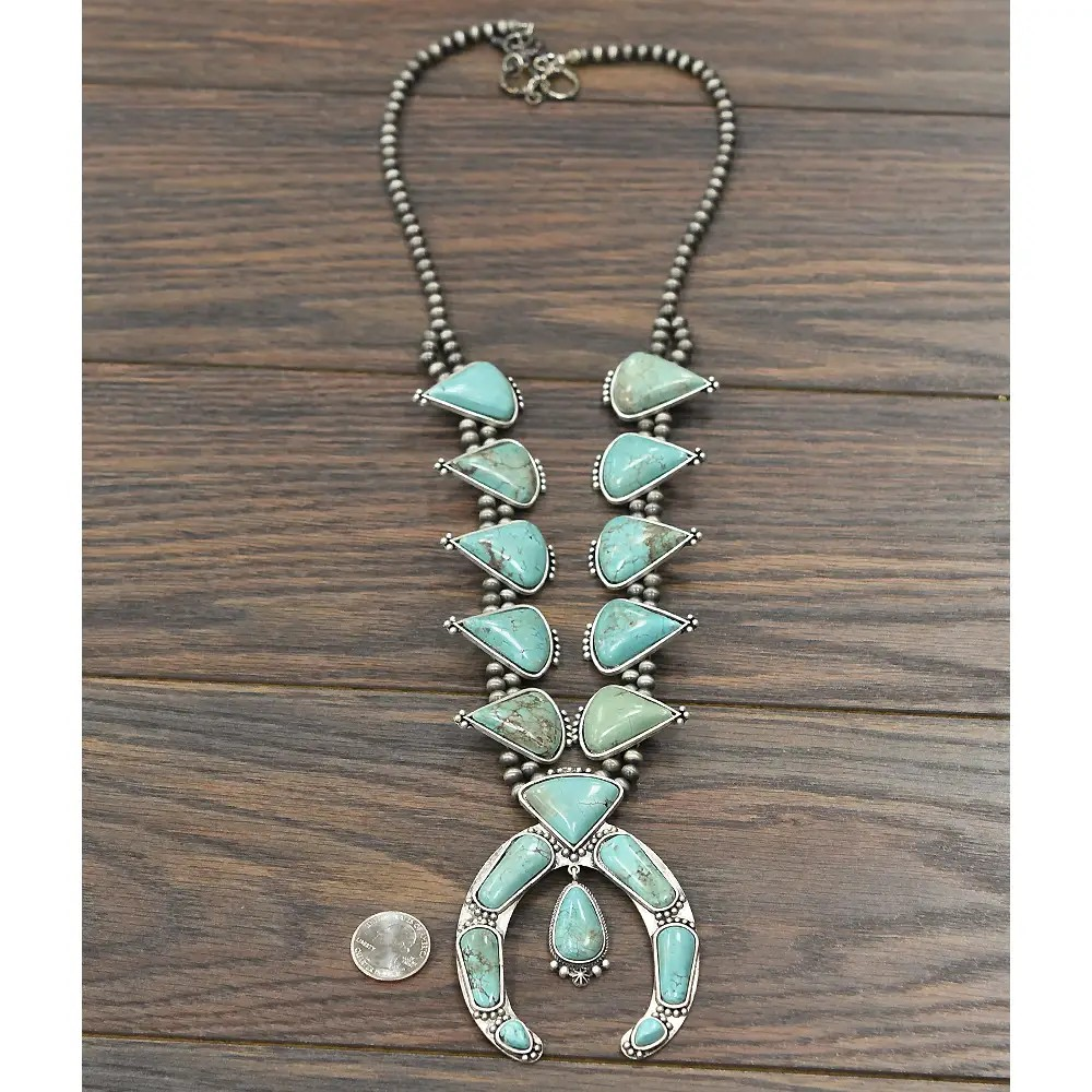 EIGHTEEN TURQ SQUASH NECKLACE - SM PEARL