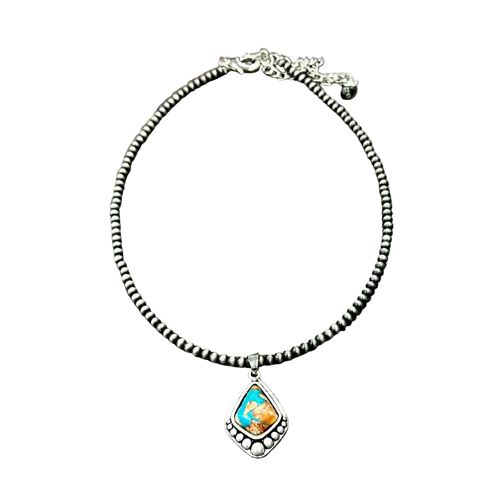 GEMSTONE PENDANT NAVAJO NECKLACE