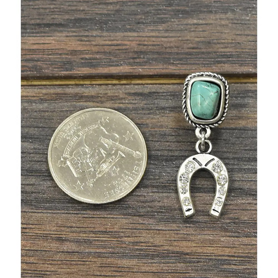 HORSESHOE & TURQ EARRINGS