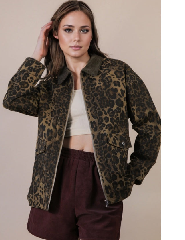 ROCKIN' WILD JACKET - LEOPARD (OLIVE)