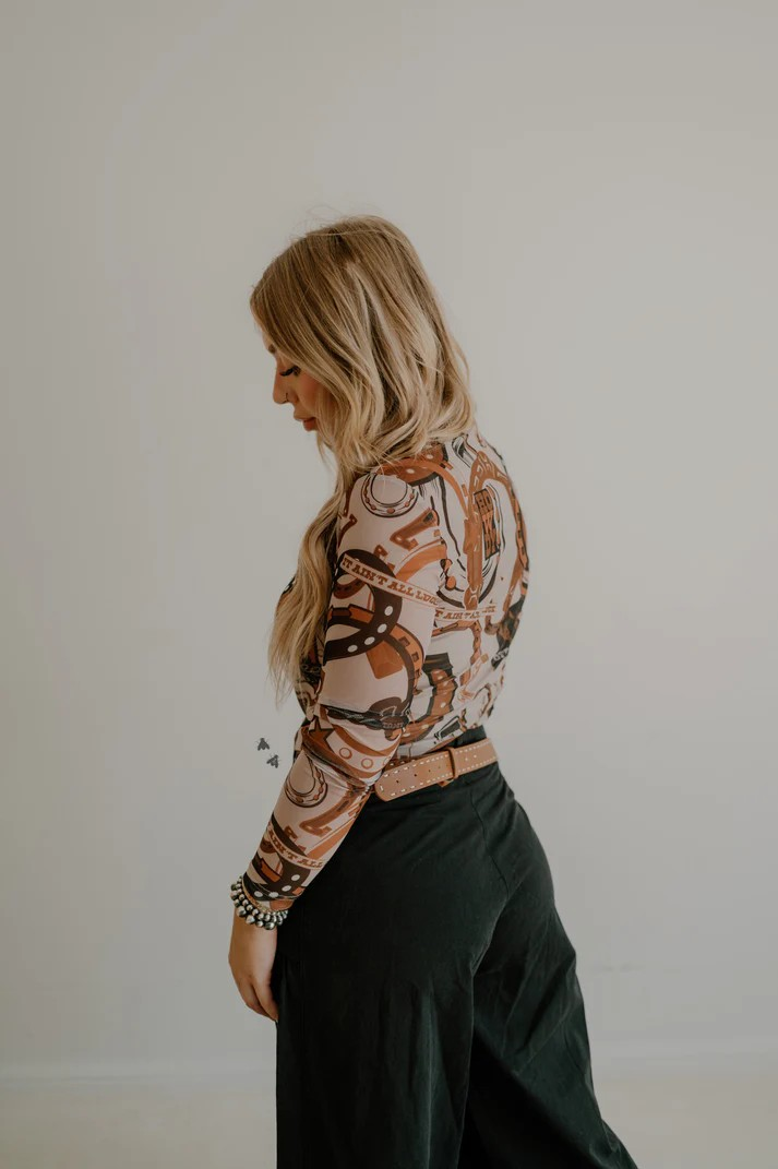 MY LUCKY MESH LONG SLEEVE TOP
