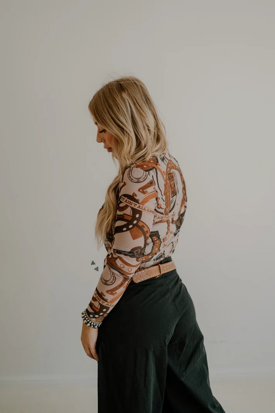 MY LUCKY MESH LONG SLEEVE TOP