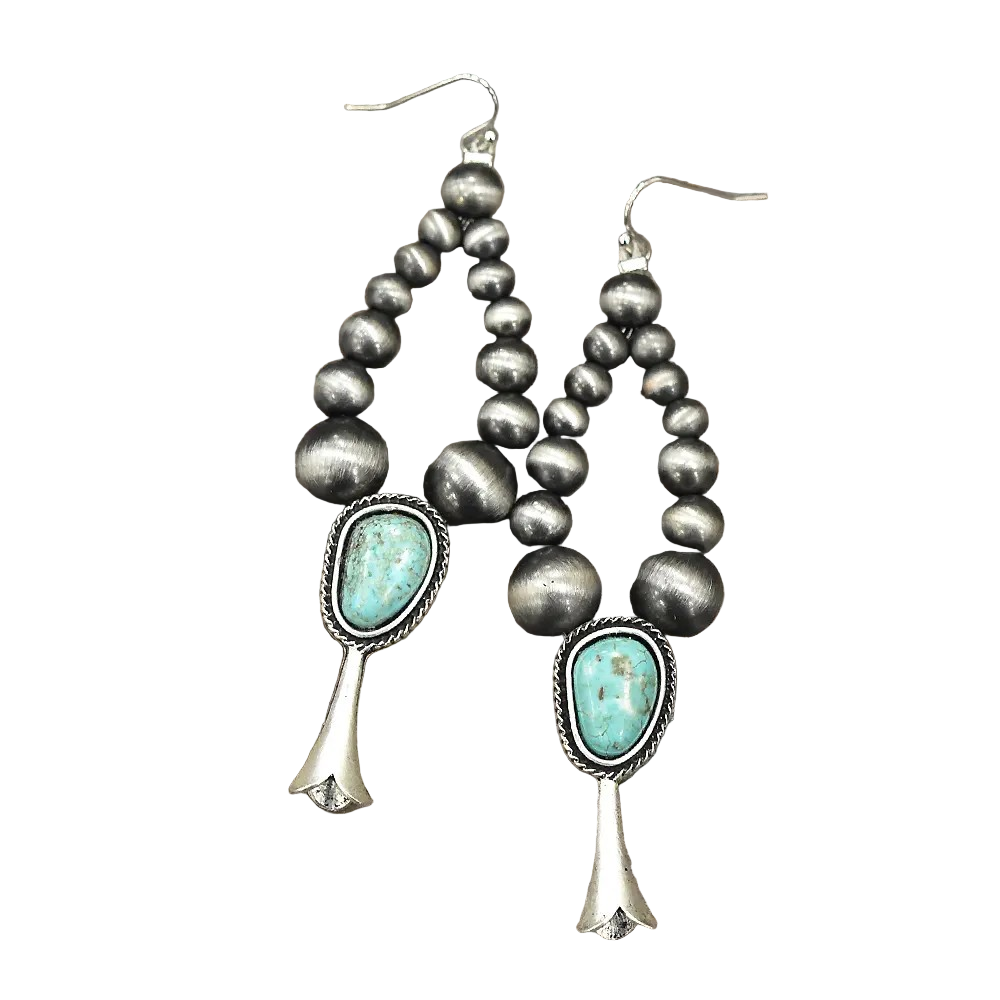 NAVAJO TURQ SQUASH EARRINGS