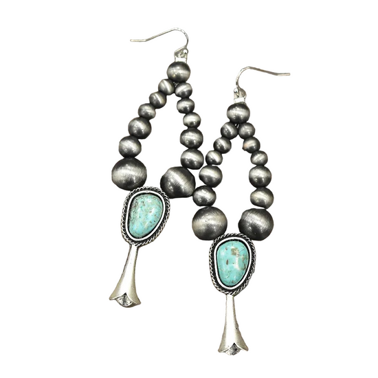 NAVAJO TURQ SQUASH EARRINGS