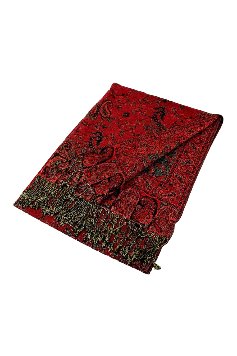 PAISLEY SHAWL SCARF - RED
