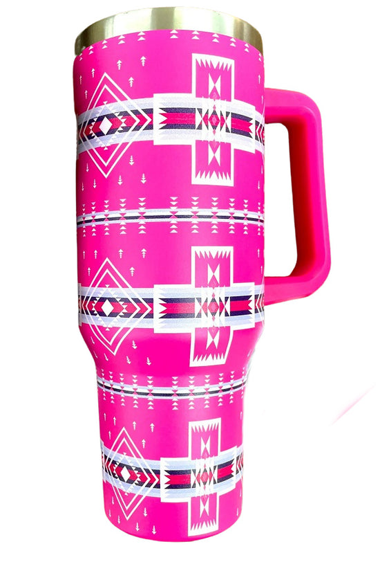 Load image into Gallery viewer, PINK AZTEC TUMBLER CUP
