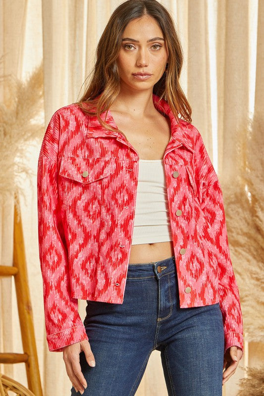 ANGEL FIRE JACKET - PINK AZTEC