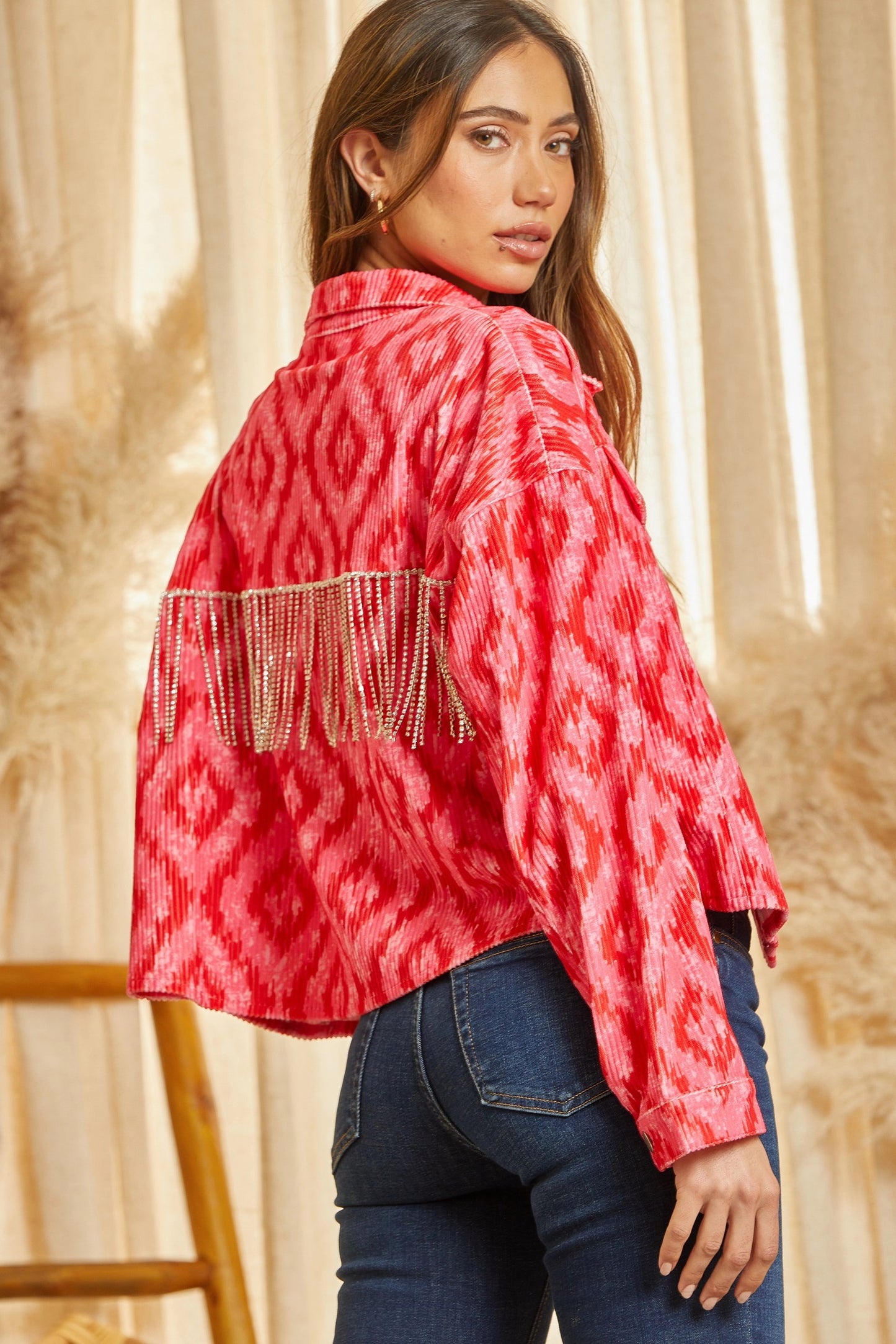 ANGEL FIRE JACKET - PINK AZTEC