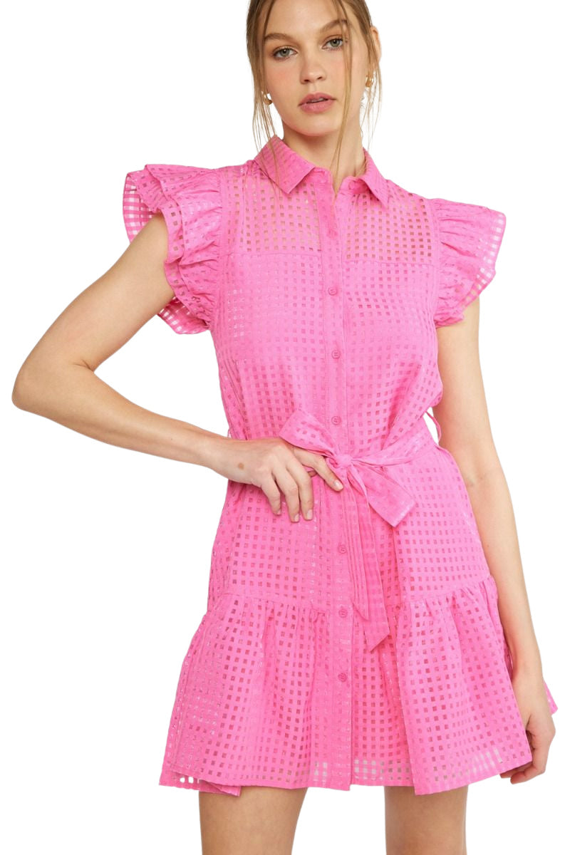 PINK GRID DRESS