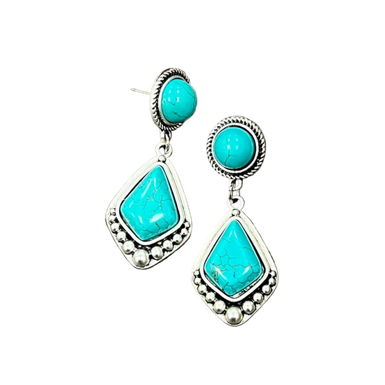 POST DANGLE TURQ EARRINGS