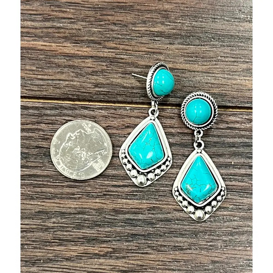 POST DANGLE TURQ EARRINGS